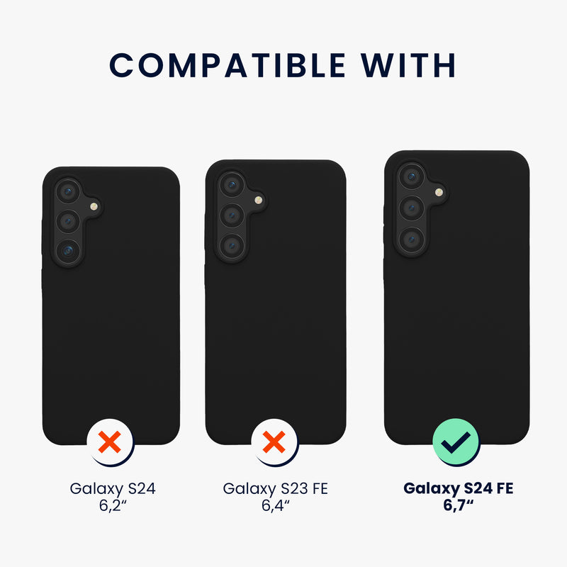 kwmobile Handyhülle für Samsung Galaxy S24 FE Hülle Case Silikon Kabelloses Laden Schutzhülle Cover