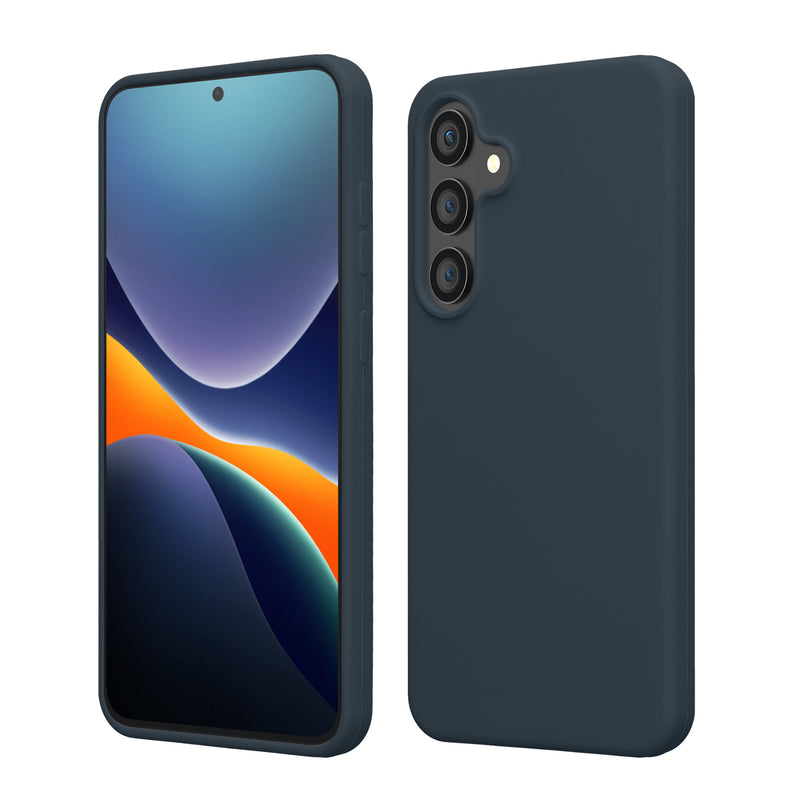 kwmobile Hülle kompatibel mit Samsung Galaxy S24 FE Hülle - Silikon Handy Case - Handyhülle weiche Oberfläche - kabelloses Laden - Dunkler Schiefer Dunkler Schiefer  
