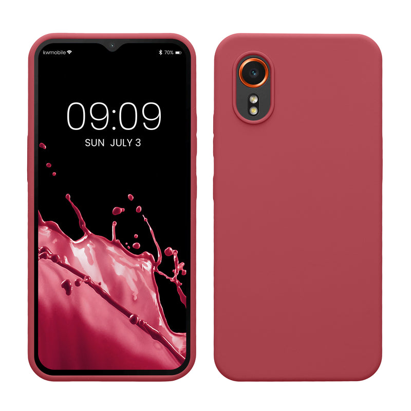kwmobile Hülle kompatibel mit Samsung Galaxy Xcover7 Hülle - Silikon Handy Case - Handyhülle weiche Oberfläche - kabelloses Laden - Dark Rose Dark Rose  
