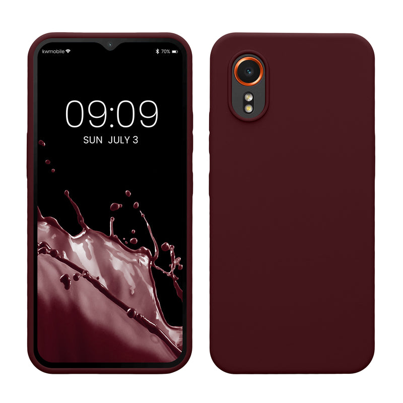 kwmobile Hülle kompatibel mit Samsung Galaxy Xcover7 Hülle - Silikon Handy Case - Handyhülle weiche Oberfläche - kabelloses Laden - Bordeaux Violett Bordeaux Violett  