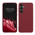 kwmobile Hülle kompatibel mit Samsung Galaxy S24 FE Hülle - weiches TPU Silikon Case - Cover geeignet für kabelloses Laden - Bordeaux Violett Bordeaux Violett  