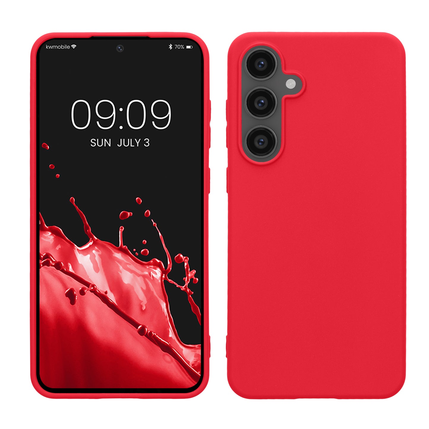kwmobile Hülle kompatibel mit Samsung Galaxy S24 FE Hülle - weiches TPU Silikon Case - Cover geeignet für kabelloses Laden - Neon Pink Neon Pink  