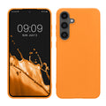 kwmobile Hülle kompatibel mit Samsung Galaxy S24 FE Hülle - weiches TPU Silikon Case - Cover geeignet für kabelloses Laden - Fruity Orange Fruity Orange  
