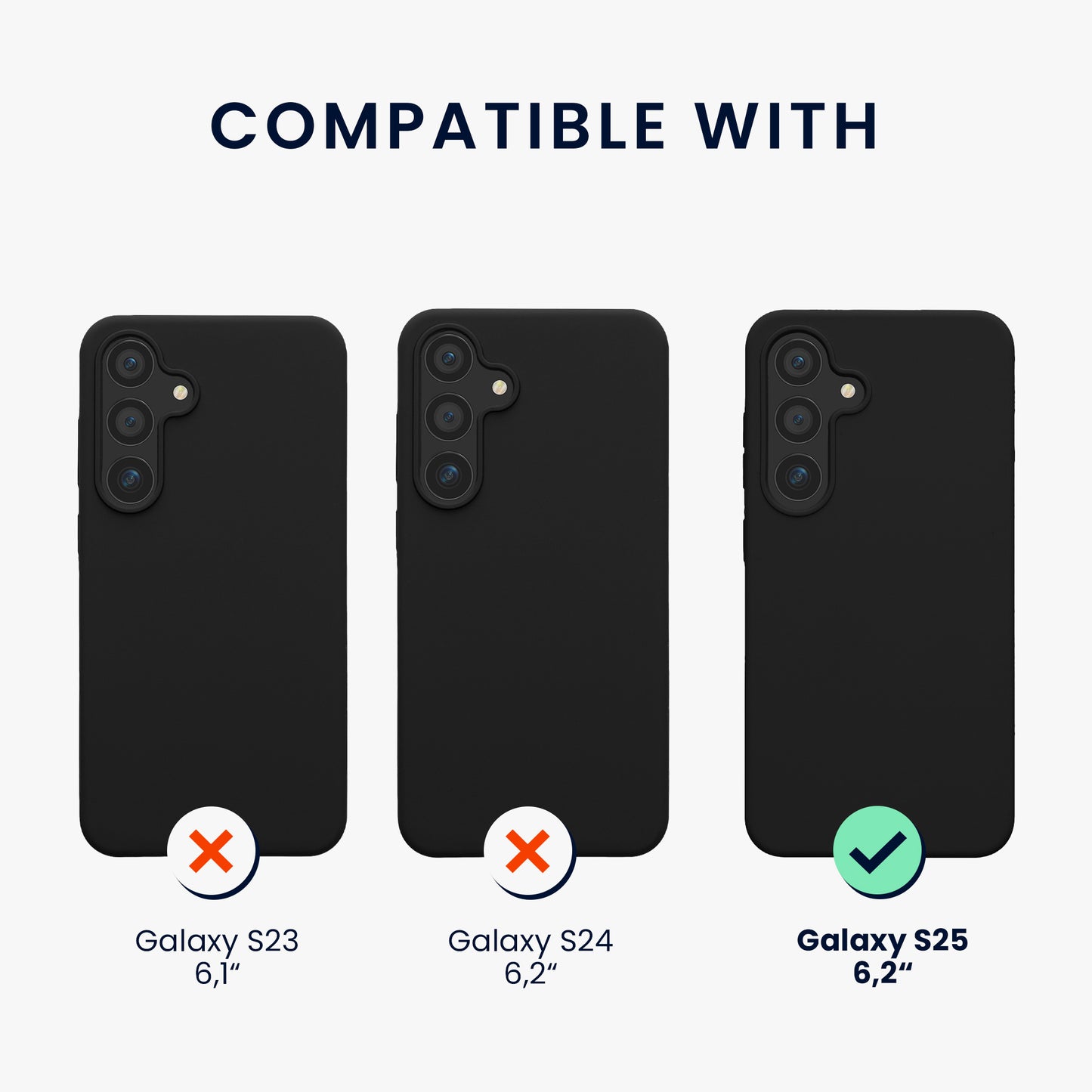kwmobile Schutzhülle kompatibel mit Samsung Galaxy S25 Hülle Silikon Handy Case Handyhülle für Samsung S25 weiche Oberfläche kabelloses Laden für Galaxy S25 Case