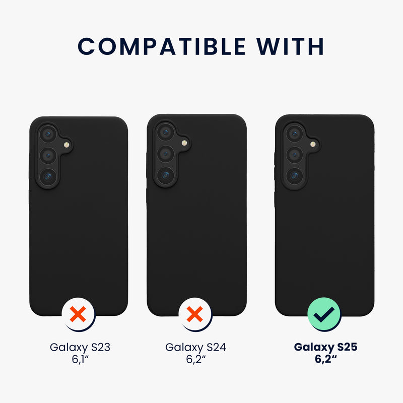 kwmobile Schutzhülle kompatibel mit Samsung Galaxy S25 Hülle Silikon Handy Case Handyhülle für Samsung S25 weiche Oberfläche kabelloses Laden für Galaxy S25 Case