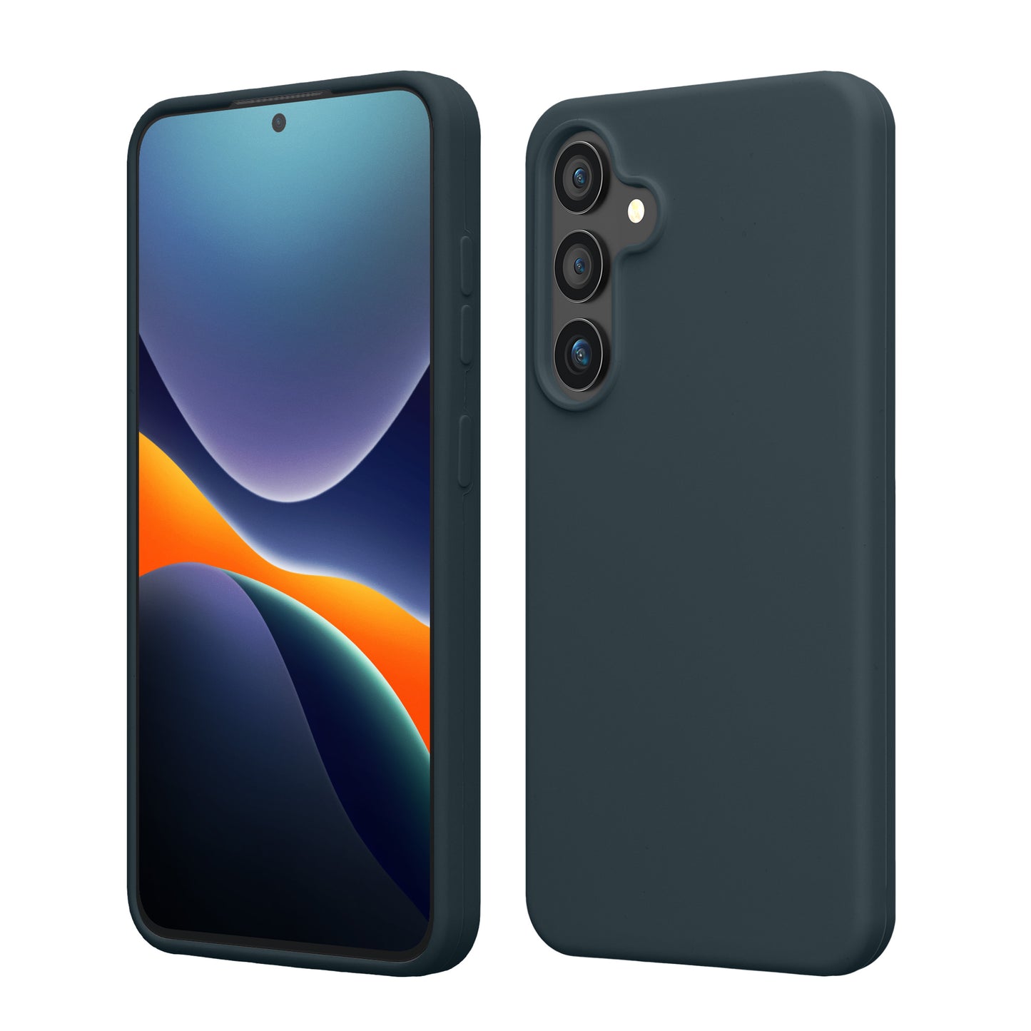 kwmobile Schutzhülle kompatibel mit Samsung Galaxy S25 Hülle - Silikon Handy Case - Handyhülle für Samsung S25 weiche Oberfläche - kabelloses Laden für Galaxy S25 Case - Dunkler Schiefer Dunkler Schiefer  