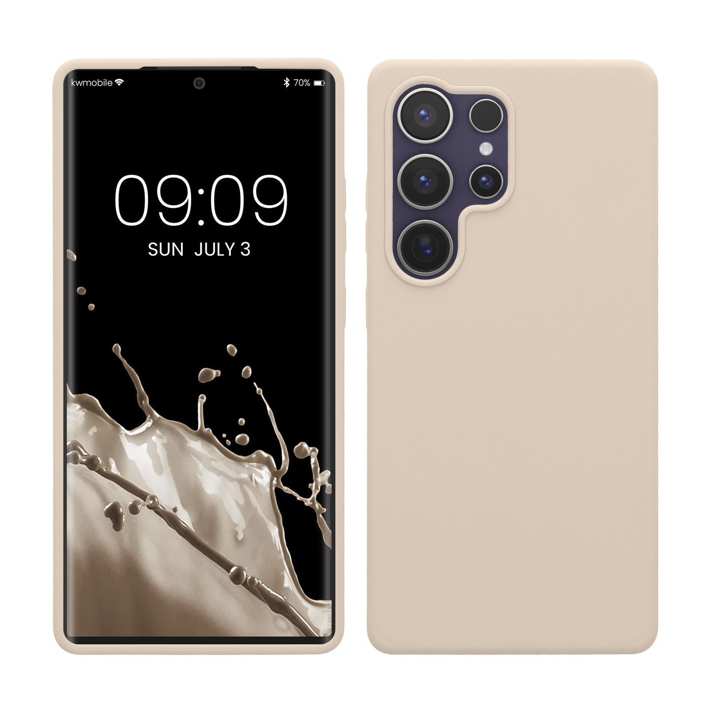 kwmobile Hülle kompatibel mit Samsung Galaxy S25 Ultra Hülle - Silikon Handy Case - Handyhülle weiche Oberfläche - kabelloses Laden - Creme Creme  
