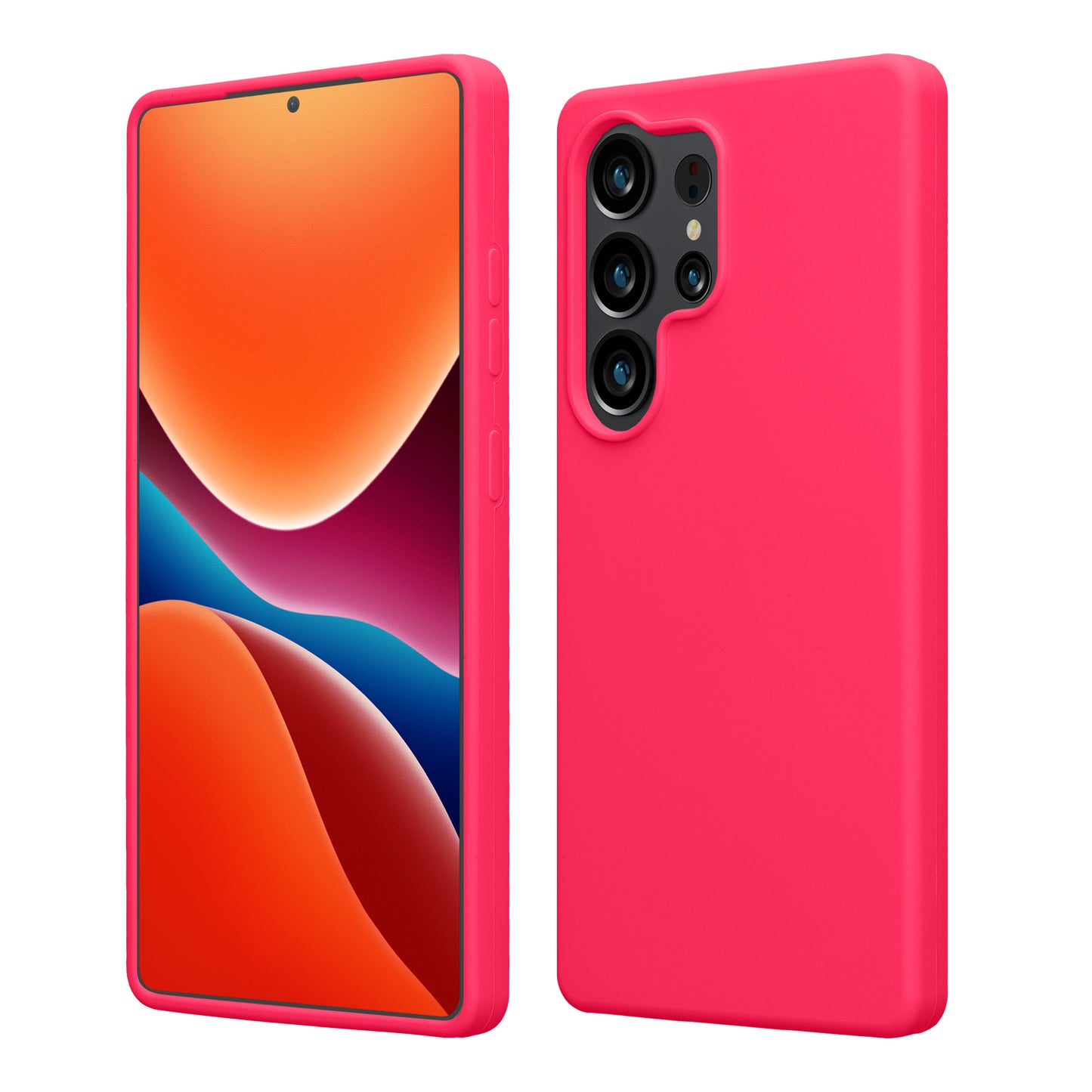kwmobile Hülle kompatibel mit Samsung Galaxy S25 Ultra Hülle - Silikon Handy Case - Handyhülle weiche Oberfläche - kabelloses Laden - Neon Pink Neon Pink  