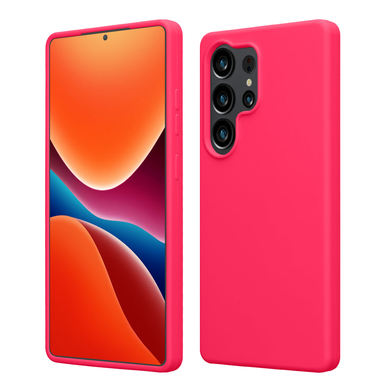 kwmobile Hülle kompatibel mit Samsung Galaxy S25 Ultra Hülle - Silikon Handy Case - Handyhülle weiche Oberfläche - kabelloses Laden - Neon Pink Neon Pink  
