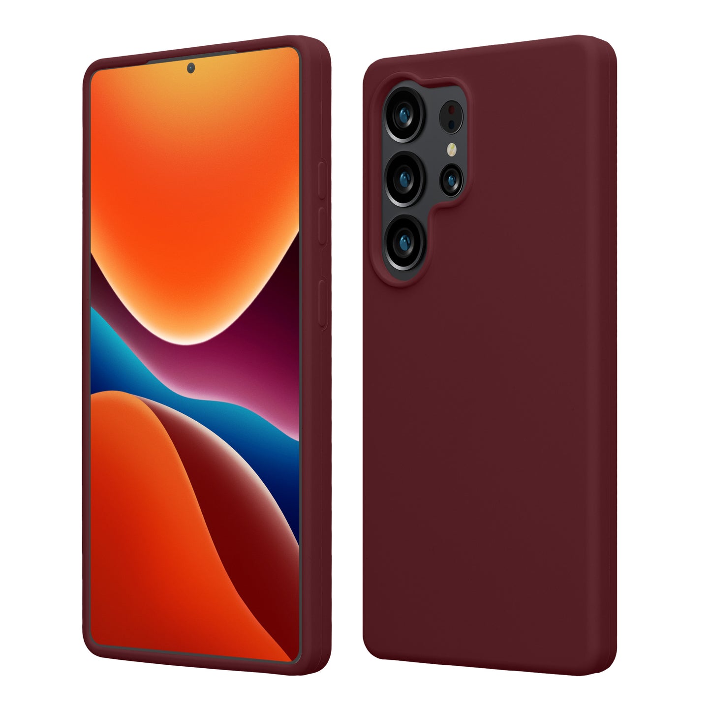 kwmobile Hülle kompatibel mit Samsung Galaxy S25 Ultra Hülle - Silikon Handy Case - Handyhülle weiche Oberfläche - kabelloses Laden - Bordeaux Violett Bordeaux Violett  