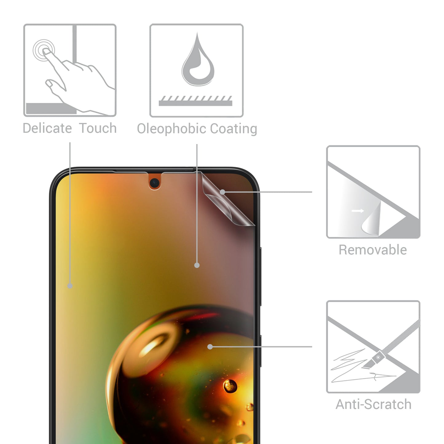 3x Displayschutzfolie matt kompatibel mit Samsung Galaxy S25