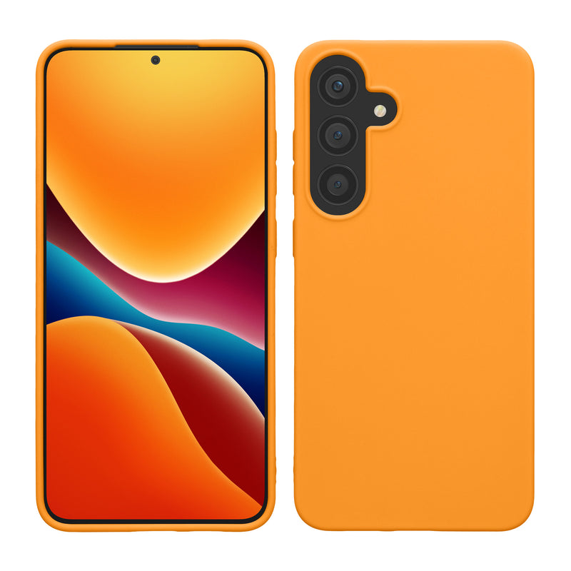 kwmobile Hülle kompatibel mit Samsung Galaxy S25 Hülle - weiches TPU Silikon Case - Cover geeignet für kabelloses Laden - Fruity Orange Fruity Orange  