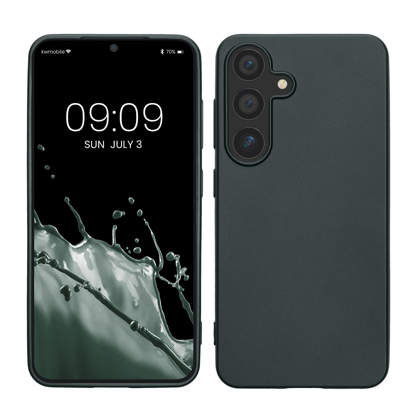 kwmobile Case kompatibel mit Samsung Galaxy S25 Hülle - Schutzhülle aus Silikon metallisch schimmernd - Handyhülle Metallic Petrol Metallic Petrol  