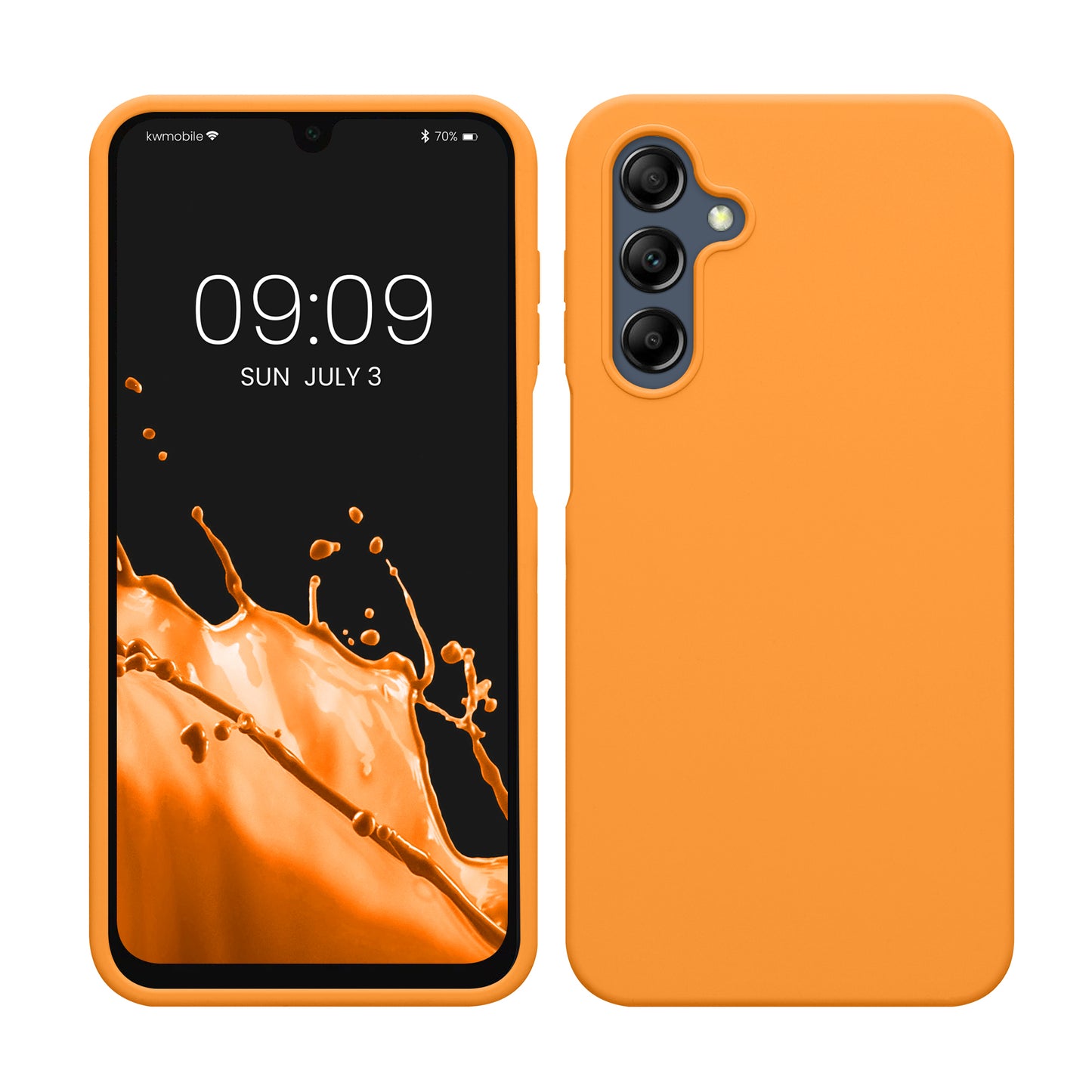 kwmobile Hülle kompatibel mit Samsung Galaxy A16 5G Hülle - Silikon Handy Case - Handyhülle weiche Oberfläche - kabelloses Laden - Fruity Orange Fruity Orange  