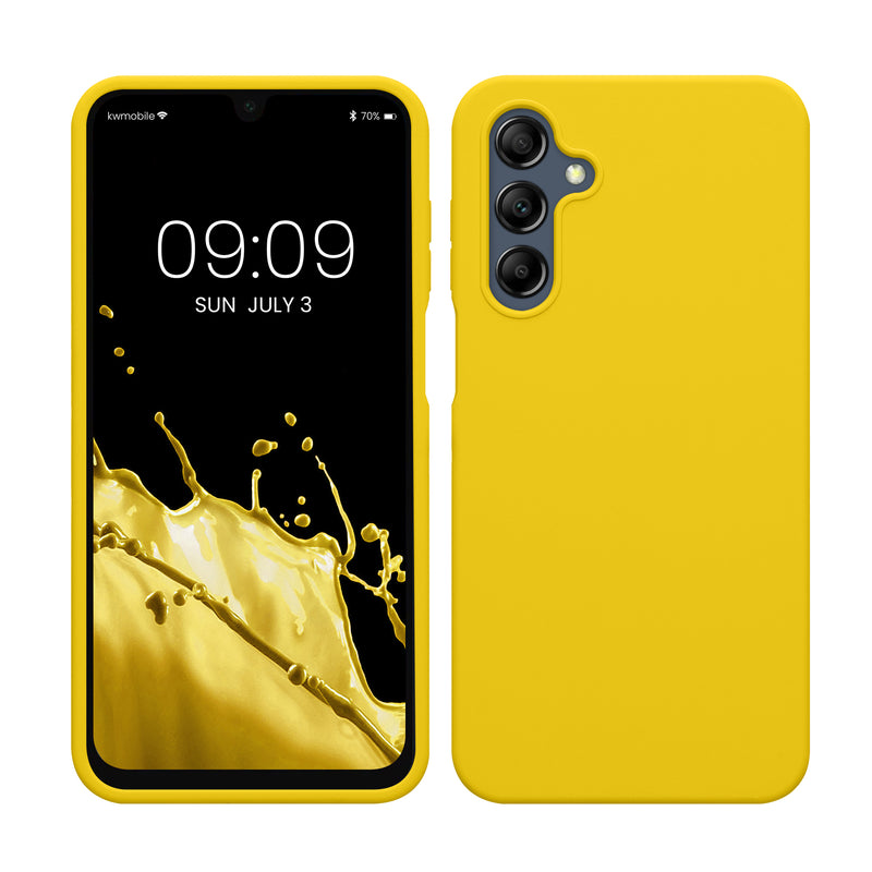 kwmobile Hülle kompatibel mit Samsung Galaxy A16 5G Hülle - Silikon Handy Case - Handyhülle weiche Oberfläche - kabelloses Laden - Strahlend Gelb Strahlend Gelb  