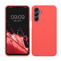 kwmobile Hülle kompatibel mit Samsung Galaxy A16 5G Hülle - Silikon Handy Case - Handyhülle weiche Oberfläche - kabelloses Laden - Neon Koralle Neon Koralle  