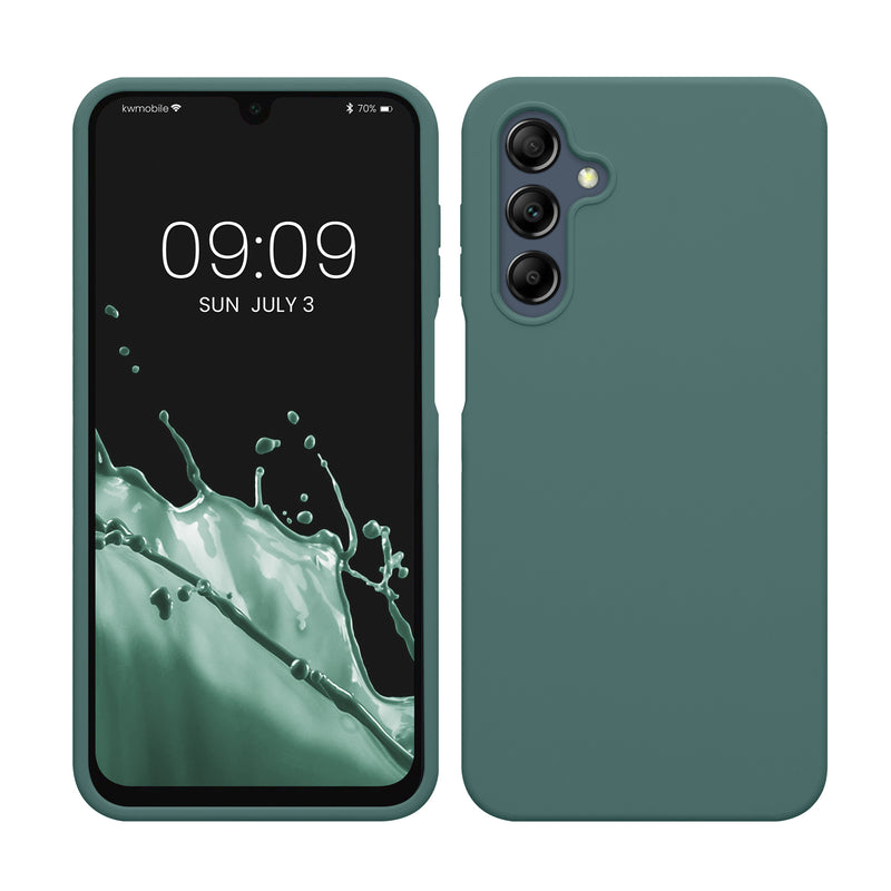 kwmobile Hülle kompatibel mit Samsung Galaxy A16 5G Hülle - Silikon Handy Case - Handyhülle weiche Oberfläche - kabelloses Laden - Tannengrün Tannengrün  