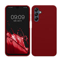 kwmobile Hülle kompatibel mit Samsung Galaxy A16 5G Hülle - Silikon Handy Case - Handyhülle weiche Oberfläche - kabelloses Laden - Rhabarber Rot Rhabarber Rot  