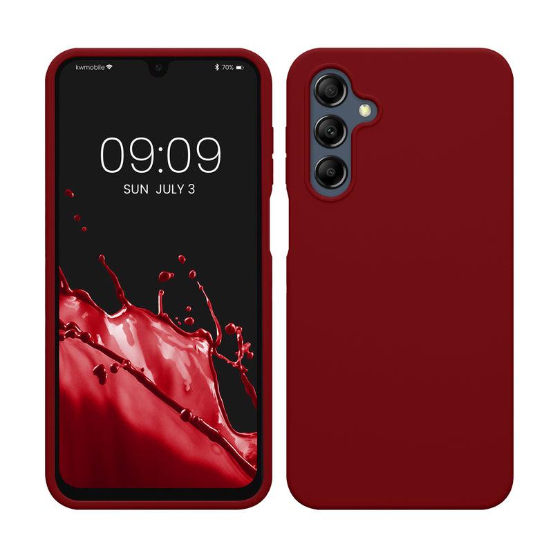 kwmobile Hülle kompatibel mit Samsung Galaxy A16 5G Hülle - Silikon Handy Case - Handyhülle weiche Oberfläche - kabelloses Laden - Rhabarber Rot Rhabarber Rot  