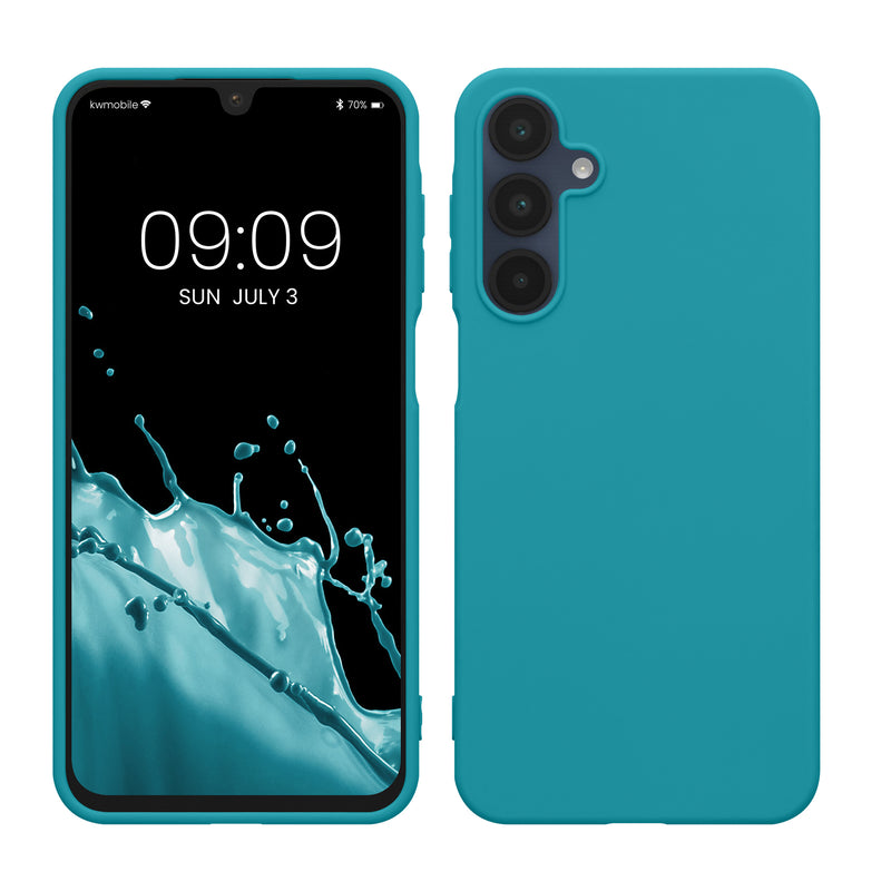 kwmobile Hülle kompatibel mit Samsung Galaxy A16 5G Hülle - weiches TPU Silikon Case - Cover geeignet für kabelloses Laden - Petrol matt Petrol matt  