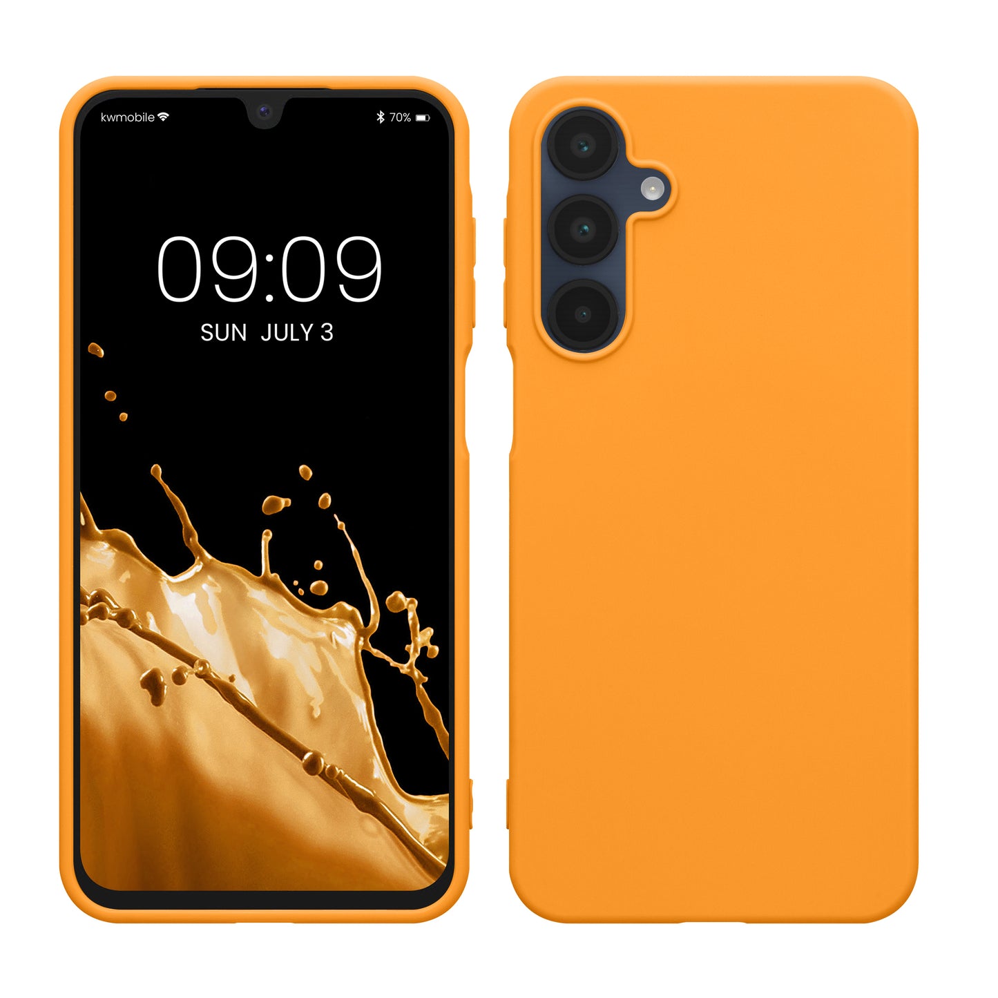 kwmobile Hülle kompatibel mit Samsung Galaxy A16 5G Hülle - weiches TPU Silikon Case - Cover geeignet für kabelloses Laden - Fruity Orange Fruity Orange  