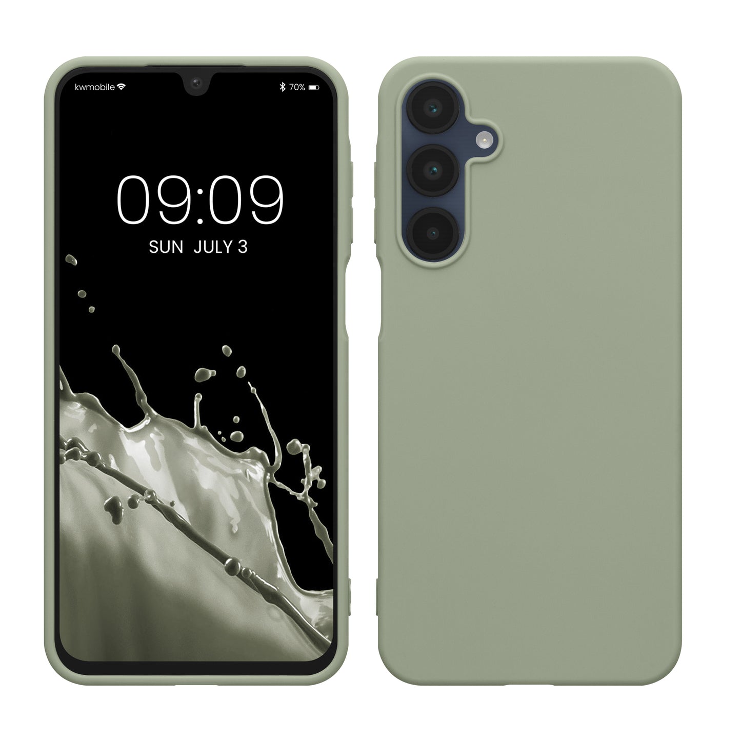 kwmobile Hülle kompatibel mit Samsung Galaxy A16 5G Hülle - weiches TPU Silikon Case - Cover geeignet für kabelloses Laden - Graugrün Graugrün  