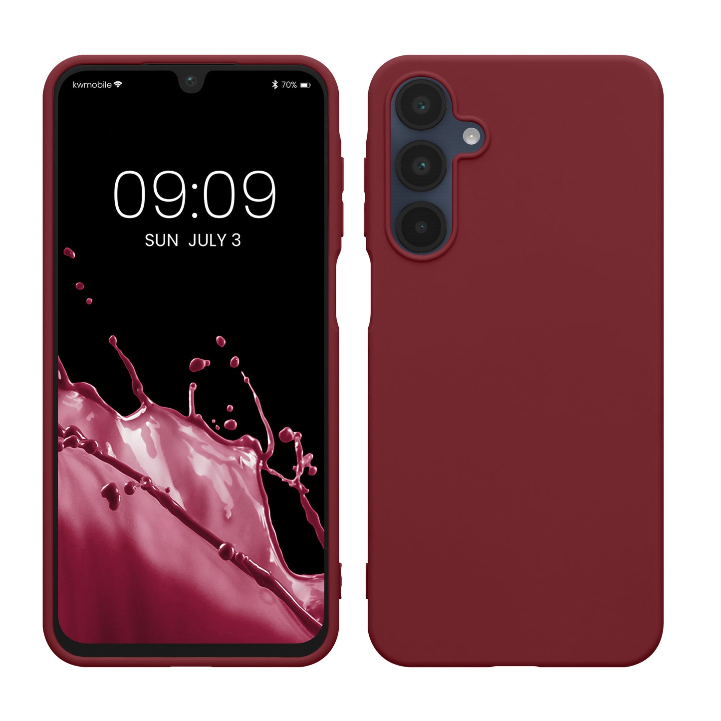 kwmobile Hülle kompatibel mit Samsung Galaxy A16 5G Hülle - weiches TPU Silikon Case - Cover geeignet für kabelloses Laden - Bordeaux Violett Bordeaux Violett  