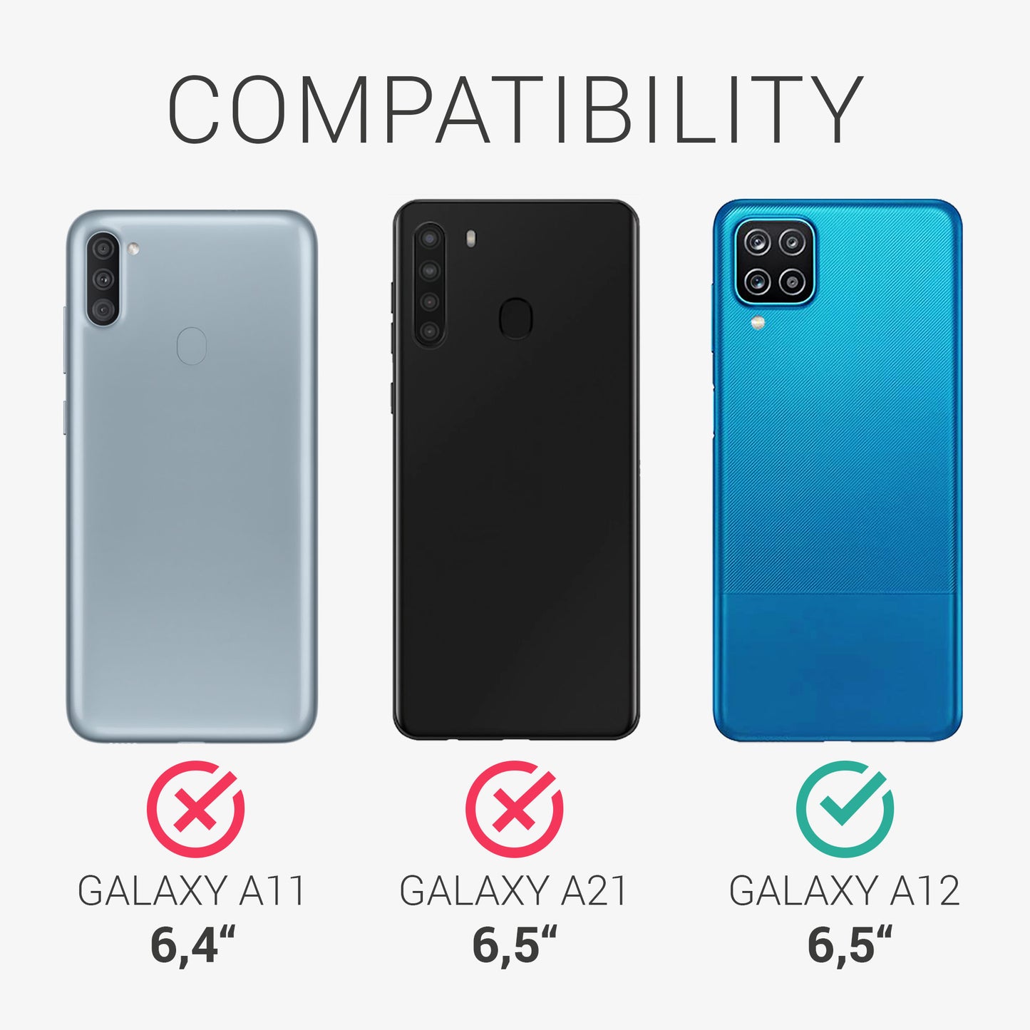 3x Displayschutzfolie matt kompatibel mit Samsung Galaxy A12