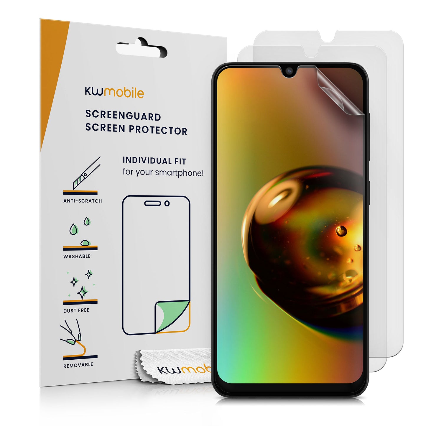 kwmobile 3x Folie matt kompatibel mit Samsung Galaxy A50 - Displayschutzfolie Schutzfolie - Displayschutz Displayfolie entspiegelt Matt Transparent  