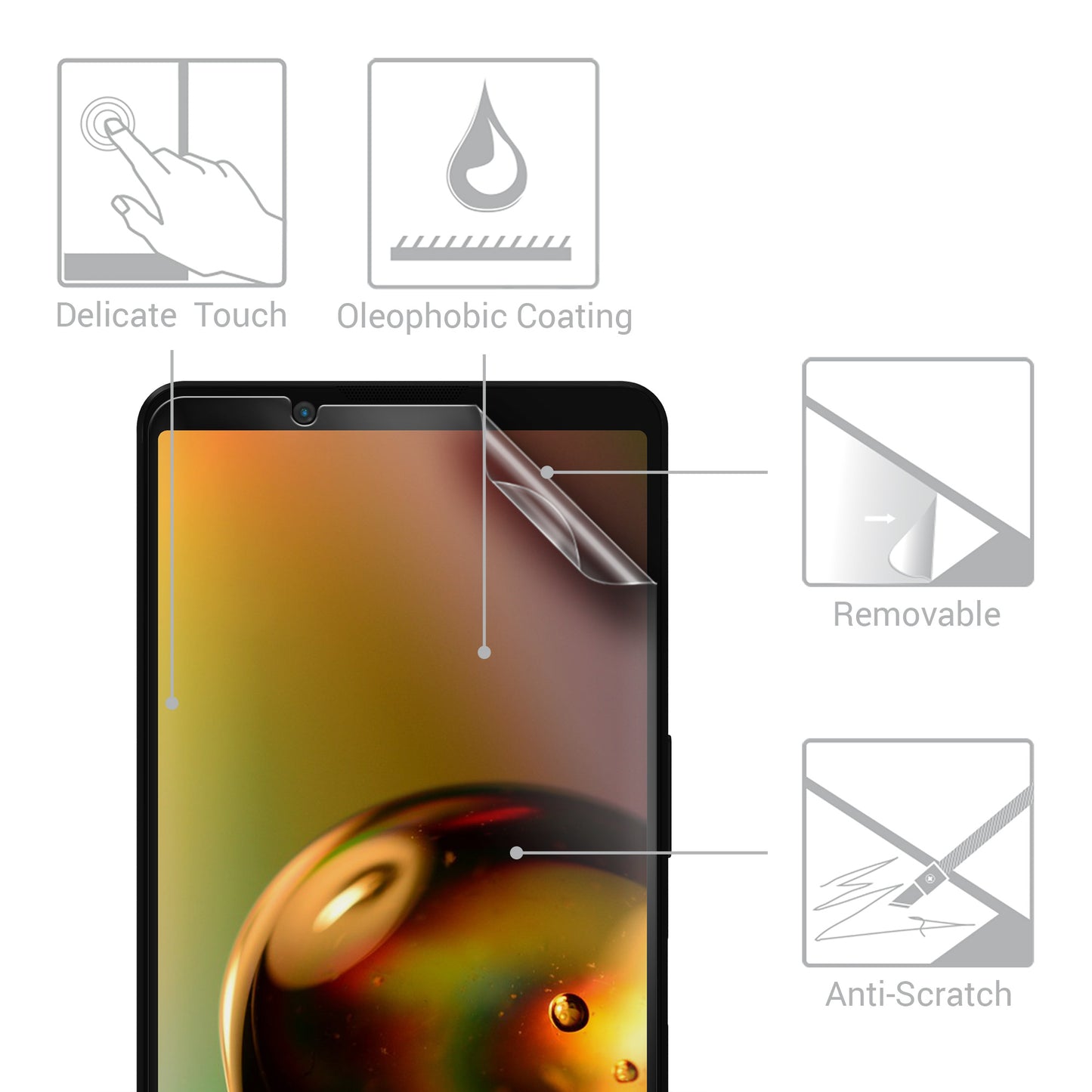 3x Displayschutzfolie matt kompatibel mit Sony Xperia 1 VI