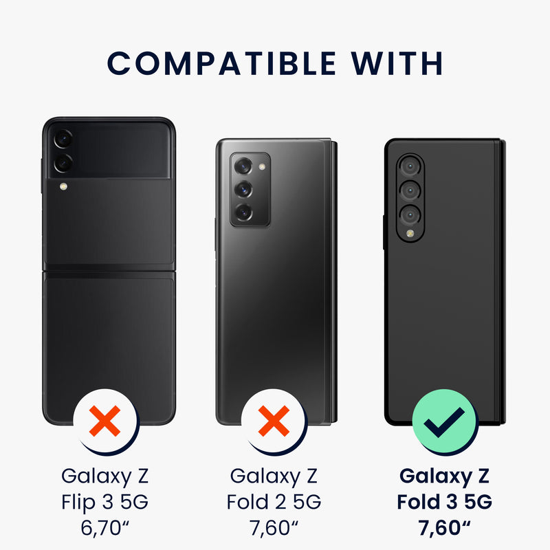 kwmobile Hülle kompatibel mit Samsung Galaxy Z Fold 3 5G Case - Faltbare Handyhülle mit Rahmen - Robustes Cover