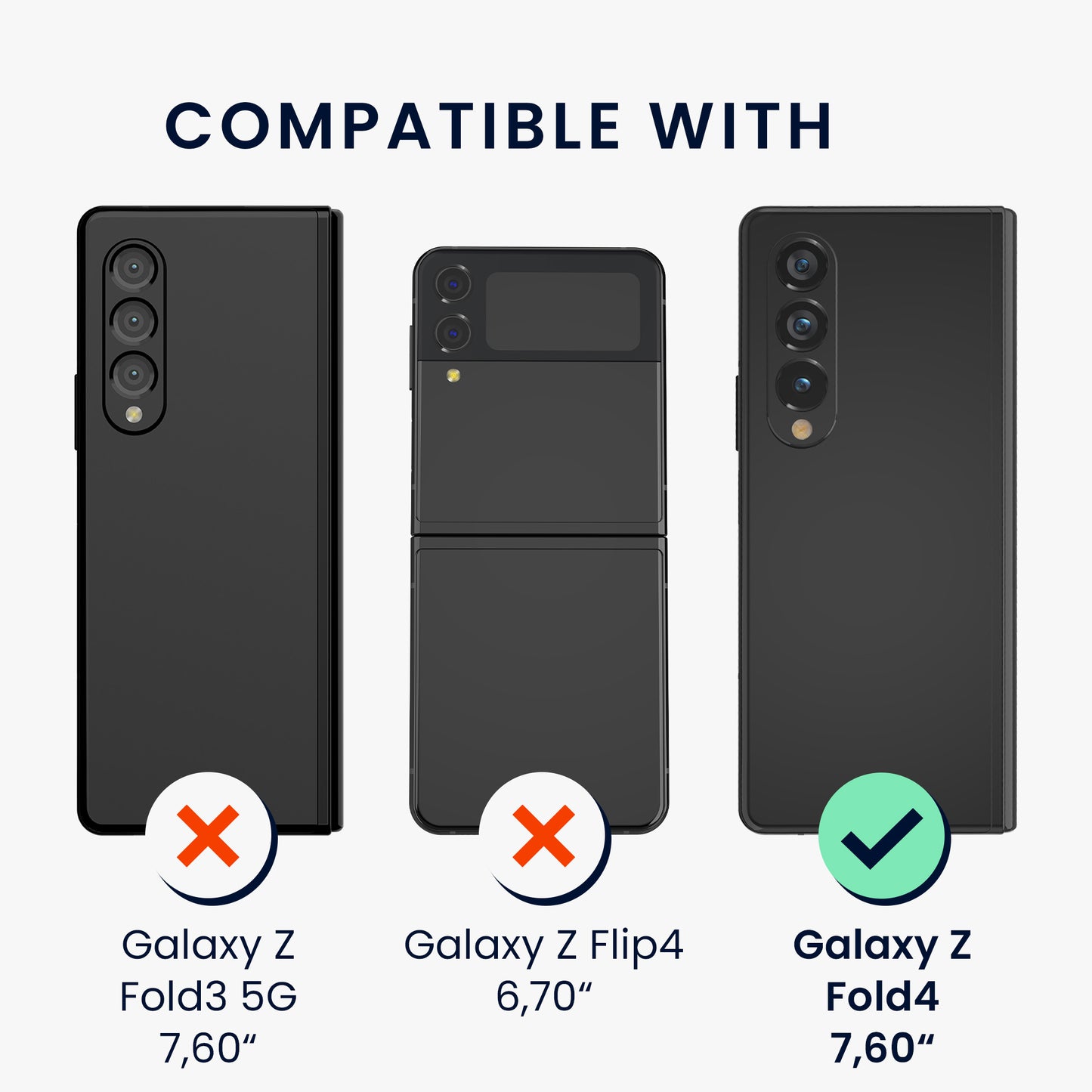 kwmobile Hülle kompatibel mit Samsung Galaxy Z Fold4 Case - Faltbare Handyhülle mit Rahmen - Robustes Cover