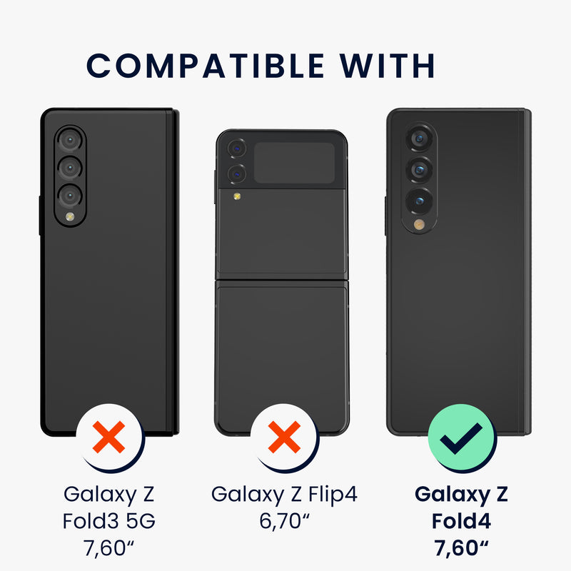 kwmobile Hülle kompatibel mit Samsung Galaxy Z Fold4 Case - Faltbare Handyhülle mit Rahmen - Robustes Cover