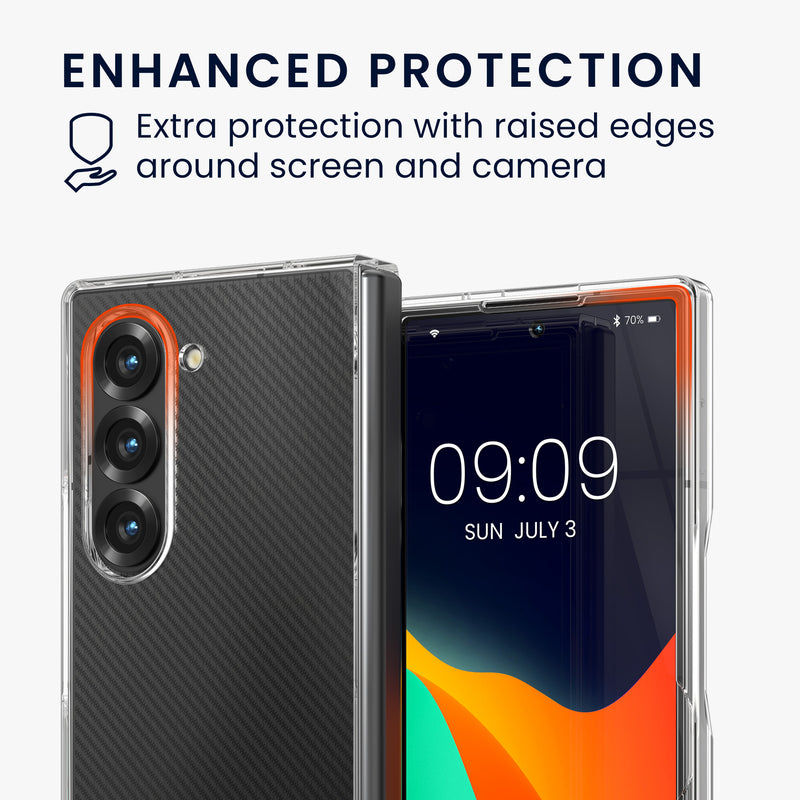 kwmobile Hülle kompatibel mit Samsung Galaxy Z Fold6 Case Faltbare Handyhülle mit Rahmen Robustes Cover