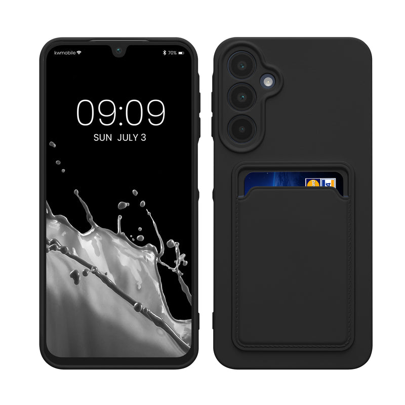 kwmobile Handyhülle kompatibel mit Samsung Galaxy A16 5G Hülle - Handy Cover mit Fach für Karten - in Schwarz Schwarz  