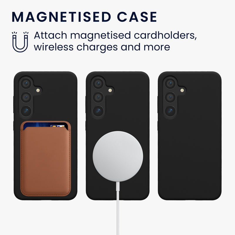 kwmobile Hülle kompatibel mit Samsung Galaxy S25 Plus magnetisches Case kompatibel mit MagSafe Cover gummiert