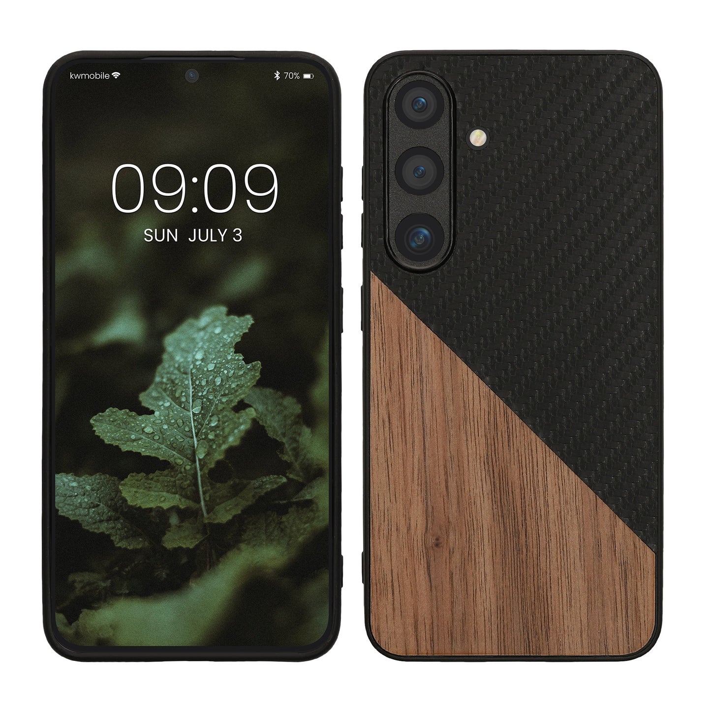 kwmobile Hülle kompatibel mit Samsung Galaxy S25 - Handyhülle - Handy Schutzhülle - Smartphone Cover - Dunkelbraun Schwarz Dunkelbraun  [dsg01]