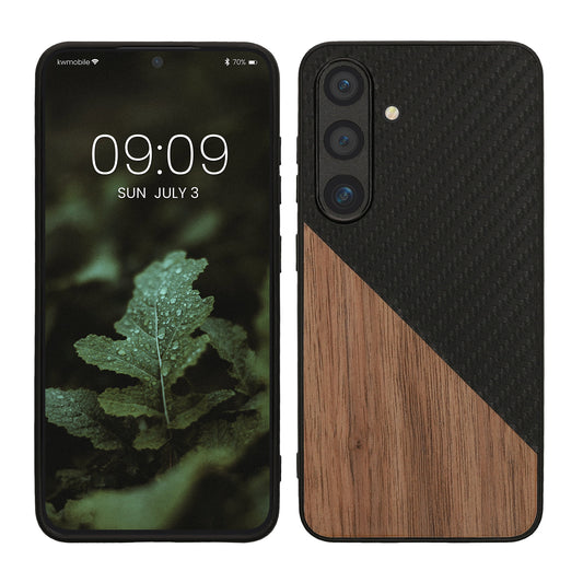 kwmobile Hülle kompatibel mit Samsung Galaxy S25 - Handyhülle - Handy Schutzhülle - Smartphone Cover - Dunkelbraun Schwarz Dunkelbraun  [dsg01]