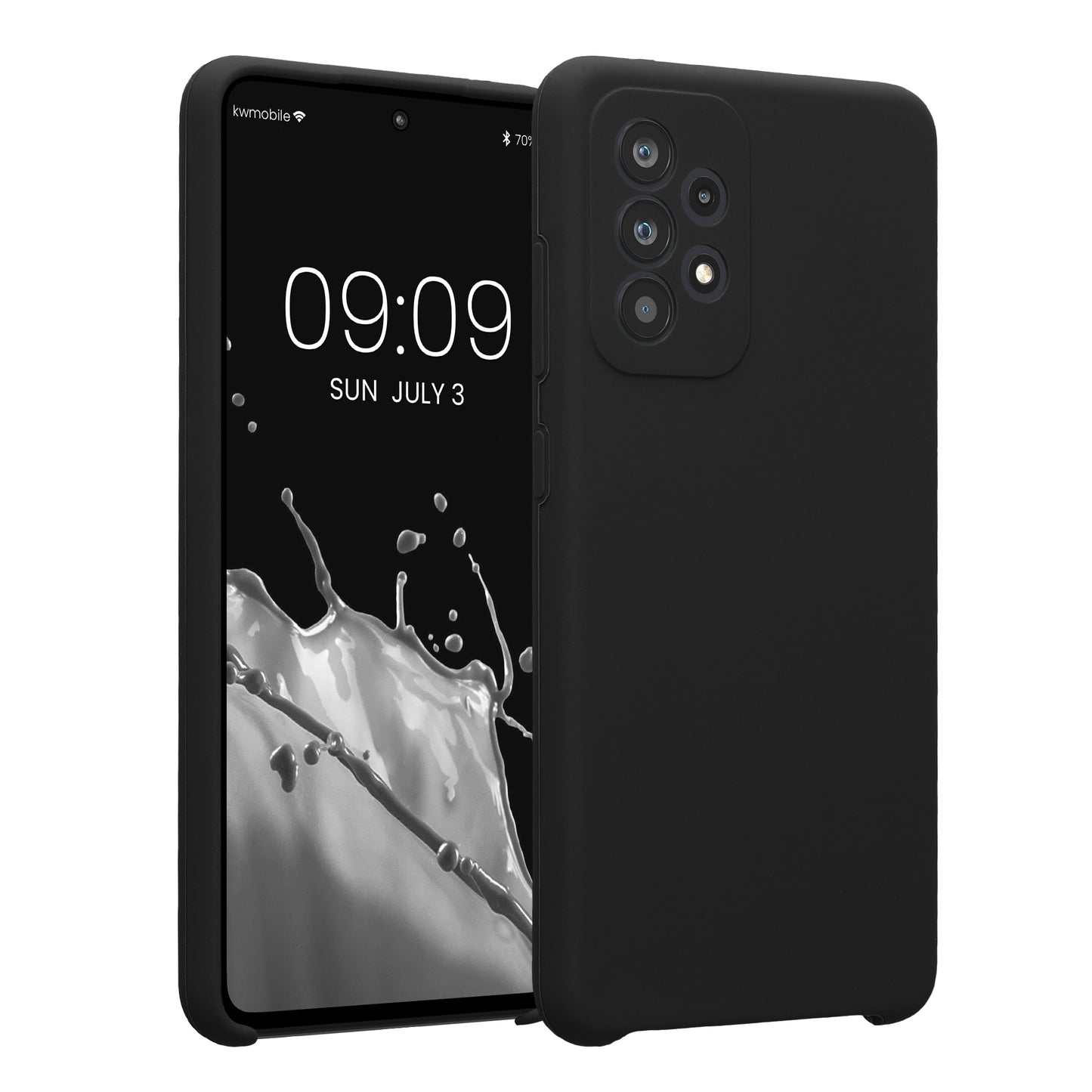 kwmobile Handyhülle kompatibel mit Samsung Galaxy A52 / A52 5G / A52s 5G Hülle - gummierte Handy Case aus Silikon in Schwarz Schwarz  