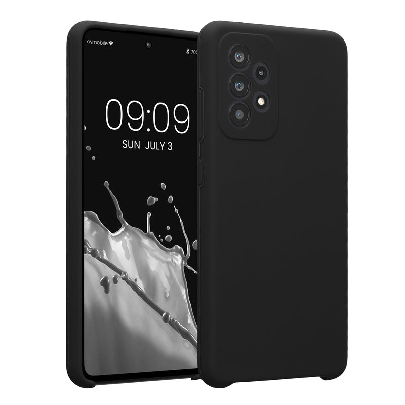 kwmobile Handyhülle kompatibel mit Samsung Galaxy A52 / A52 5G / A52s 5G Hülle - gummierte Handy Case aus Silikon in Schwarz Schwarz  
