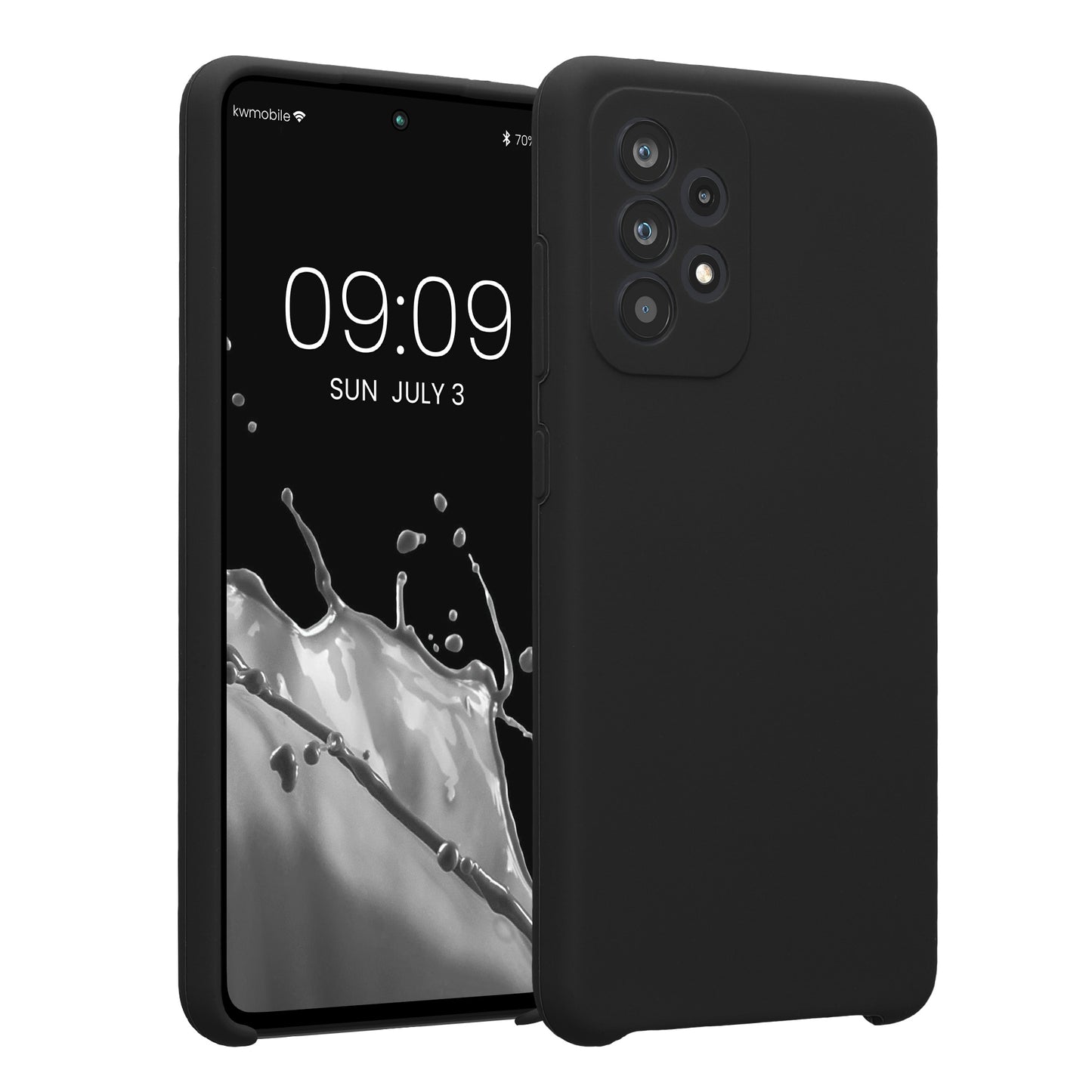 kwmobile Handyhülle kompatibel mit Samsung Galaxy A52 / A52 5G / A52s 5G Hülle - gummierte Handy Case aus Silikon in Dunkelgrau Dunkelgrau  
