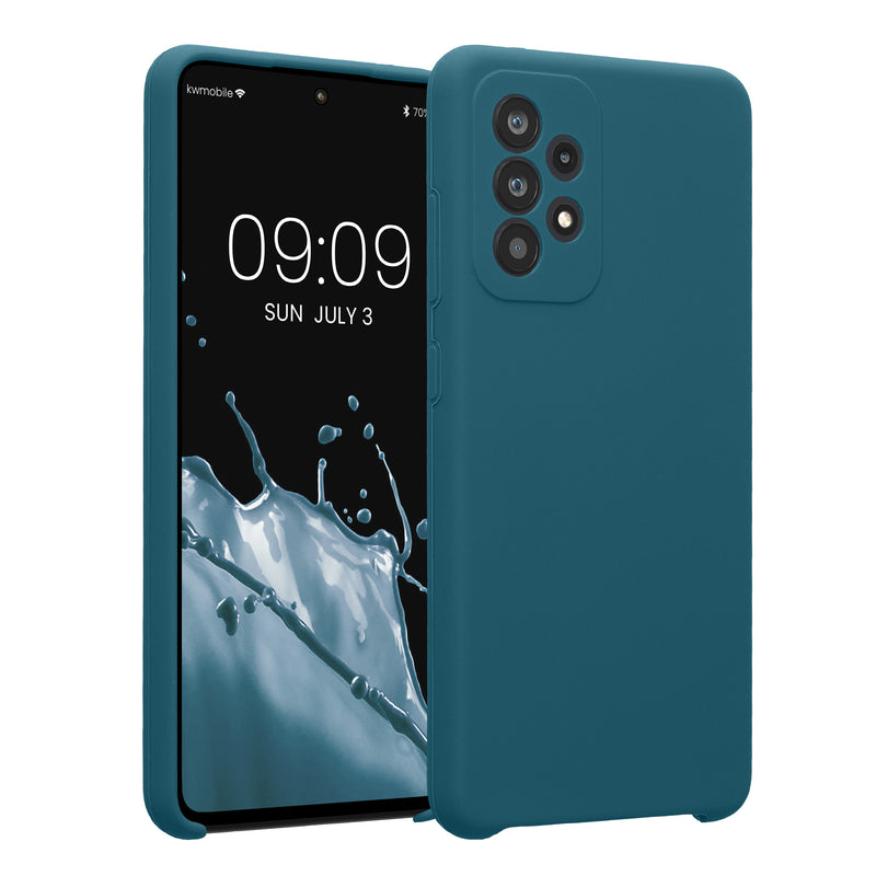 kwmobile Handyhülle kompatibel mit Samsung Galaxy A52 / A52 5G / A52s 5G Hülle - gummierte Handy Case aus Silikon in Petrol matt Petrol matt  