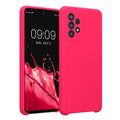 kwmobile Handyhülle kompatibel mit Samsung Galaxy A52 / A52 5G / A52s 5G Hülle - gummierte Handy Case aus Silikon in Neon Pink Neon Pink  