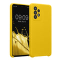 kwmobile Handyhülle kompatibel mit Samsung Galaxy A52 / A52 5G / A52s 5G Hülle - gummierte Handy Case aus Silikon in Strahlend Gelb Strahlend Gelb  
