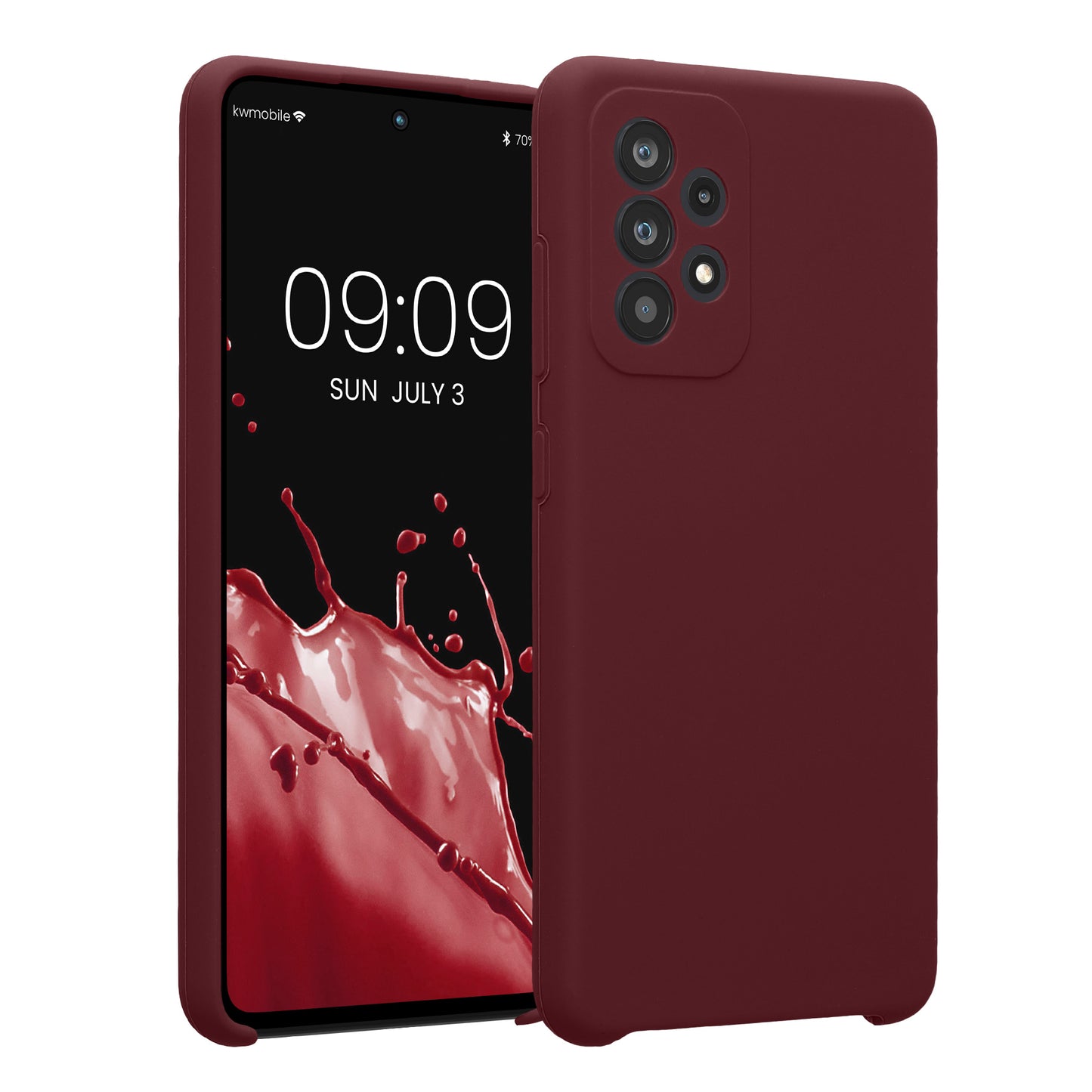 kwmobile Handyhülle kompatibel mit Samsung Galaxy A52 / A52 5G / A52s 5G Hülle - gummierte Handy Case aus Silikon in Bordeaux Violett Bordeaux Violett  