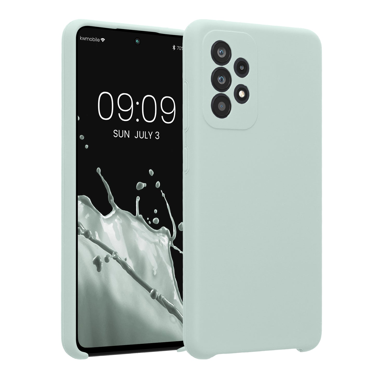 kwmobile Handyhülle kompatibel mit Samsung Galaxy A52 / A52 5G / A52s 5G Hülle - gummierte Handy Case aus Silikon in Cool Mint Cool Mint  