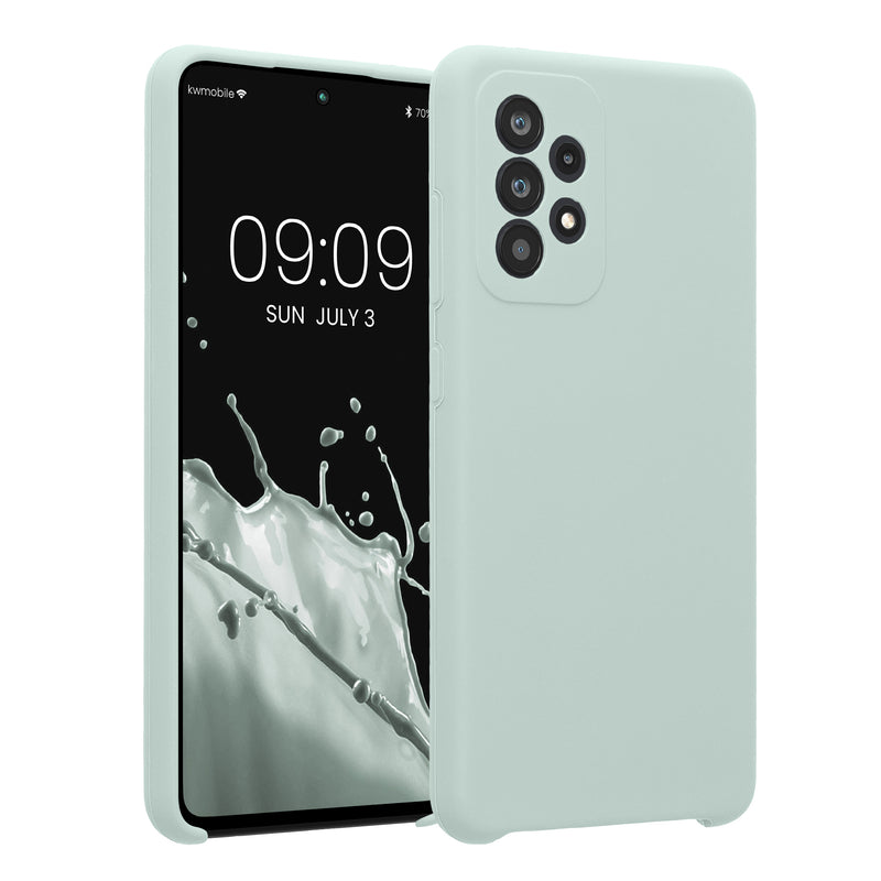kwmobile Handyhülle kompatibel mit Samsung Galaxy A52 / A52 5G / A52s 5G Hülle - gummierte Handy Case aus Silikon in Cool Mint Cool Mint  