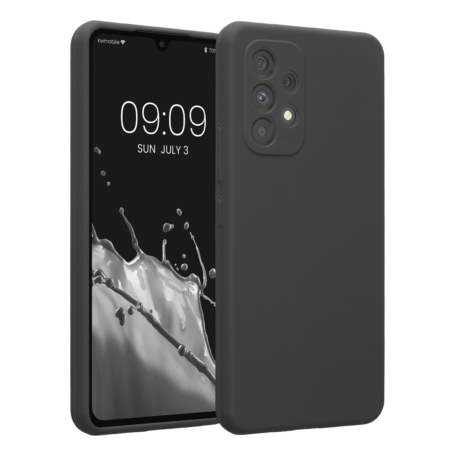 kwmobile Handyhülle kompatibel mit Samsung Galaxy A53 5G Hülle - gummierte Handy Case aus Silikon in Dunkelgrau Dunkelgrau  