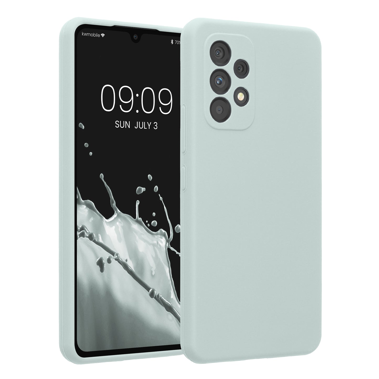 kwmobile Handyhülle kompatibel mit Samsung Galaxy A53 5G Hülle - gummierte Handy Case aus Silikon in Cool Mint Cool Mint  