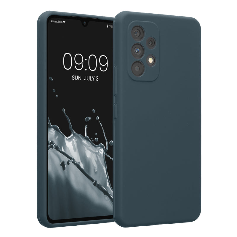 kwmobile Handyhülle kompatibel mit Samsung Galaxy A53 5G Hülle - gummierte Handy Case aus Silikon in Dunkler Schiefer Dunkler Schiefer  